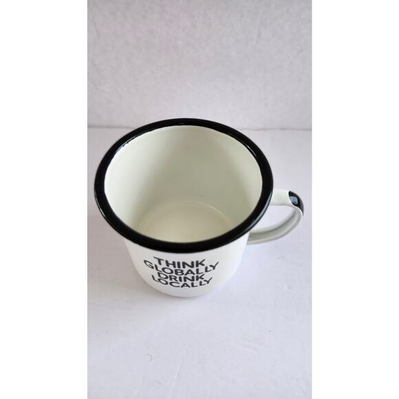 Swag Brewery "Think Globally Drink Locally" Coffee Metal Mug Cup D0001 - Picture 3 of 3